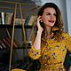 Платье рубашка " Цветочная горчица". Платья. Александра Майская. Интернет-магазин Ярмарка Мастеров.  Фото №2