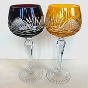 Винтаж handmade. Livemaster - original item Wine glasses colored crystal Germany. Handmade.