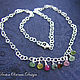 Silver necklace 'Rainbow' with tourmalines, Necklace, Rostov-on-Don,  Фото №1