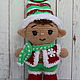 Pups in the costume of the Christmas elf, Amigurumi dolls and toys, St. Petersburg,  Фото №1