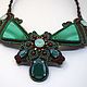 Order Soutache necklace with malachite. Soutazhe tale. Livemaster. . Jewelry Sets Фото №3