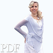 Мастер-класс в PDF Вязаное платье - оверсайз со спущенным плечом