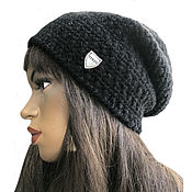 Аксессуары handmade. Livemaster - original item Caps: Winter hat Black Velvet. Handmade.