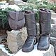 Copy of Winter Boots moccasin Suede Fur sheepskin Red. High Boots. Katorina Rukodelnica HandMadeButik. My Livemaster. Фото №6