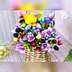 Заказать Букет нежных цветов и ирисов в плетёной корзине. Flowerdecor337. Ярмарка Мастеров. . Цветы Фото №3
