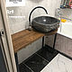 Столешница из массива дуба в стиле Лофт, Мебель для ванной, Санкт-Петербург,  Фото №1