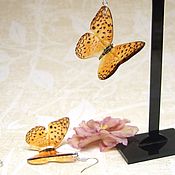 Украшения handmade. Livemaster - original item Transparent Amber Earrings Fluttering Butterfly Boho Jewelry Resin. Handmade.