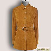 Одежда handmade. Livemaster - original item Svetozara shirt made of genuine suede/leather (any color). Handmade.