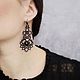 Earrings classic: Lace earrings with black agate, Earrings, Kishinev,  Фото №1