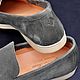 Order Men's loafers made of genuine suede, gray color!. SHOES&BAGS. Livemaster. . Loafers Фото №3