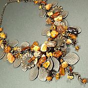 Украшения handmade. Livemaster - original item Sunflowers Necklace Raw and Processed Natural Amber. Handmade.