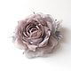 Order fabric flower. Chiffon rose brooch ' Gretta cold'. fioridellavita. Livemaster. . Brooches Фото №3