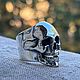 Заказать Серебряное кольцо «Skull». BONES & SOUL (BaevSergey). Ярмарка Мастеров. . Кольца Фото №3