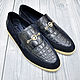 Men's loafers made of genuine crocodile leather and genuine suede, Loafers, St. Petersburg,  Фото №1