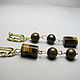 Earrings with bronzite and tiger eye ' Asymmetry', Earrings, Moscow,  Фото №1