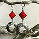 Classic earrings with vermilion 'Almaden'. Earrings. BijouSiberia. My Livemaster. Фото №6