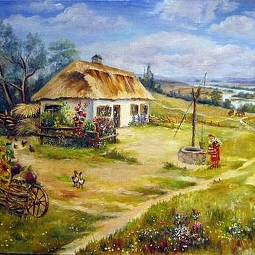 Картины и панно ручной работы. Ярмарка Мастеров - ручная работа Картина Хуторок. Handmade.