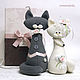 Свадебные игрушки коты котики. На заказ. Авторские интерьерные. Мягкие игрушки. Страна малышей (Ольга). Интернет-магазин Ярмарка Мастеров.  Фото №2