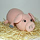 Knitted pig-couch potato. Pink pig. Stuffed Toys. Knitted toys & Wood products. Online shopping on My Livemaster.  Фото №2