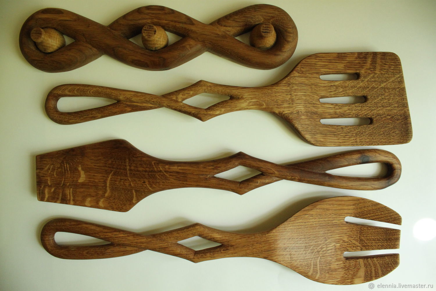 Резной набор деревянных лопаток для кухни. Для настоящего повара - Сайт .