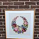 Embroidery 'Wreath of roses', handmade, Holland. Vintage interior. Dutch West - Indian Company. Online shopping on My Livemaster.  Фото №2