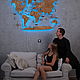 Карта мира на стену с подсветкой 150х90 см. Карты мира. Craftboxua. Интернет-магазин Ярмарка Мастеров.  Фото №2