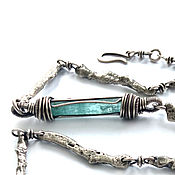 Украшения handmade. Livemaster - original item Silver Choker necklace with aquamarine Thaw (wirewrap). Handmade.