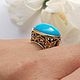 Ring with turquoise 'Heavenly butterflies', gold. Rings. EdGems jewerly. My Livemaster. Фото №4