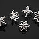 Шапочка для бусин с винтовым пином Rhodium Plated Южная Корея, Фурнитура для украшений, Москва,  Фото №1