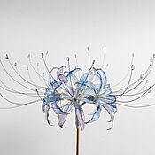 Украшения handmade. Livemaster - original item Hairpin stick for hair lycoris transparent blue Spider lily. Handmade.