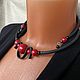 Order  stylish decoration red and black, unusual bright choker. Treasures Of Aphrodite. Livemaster. . Necklace Фото №3