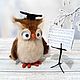 Owl - music teacher. Stuffed Toys. JuliaCrochetToys. My Livemaster. Фото №6