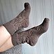 Coffee openwork socks for women knitted leaves homemade merino, Socks, Izhevsk,  Фото №1