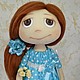 Текстильная кукла "Девочка в голубом". Мягкие игрушки. Вандушева Елена. Интернет-магазин Ярмарка Мастеров.  Фото №2