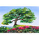Watercolor Painting Southern Tree Landscape, Pictures, Moscow,  Фото №1