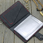 Сумки и аксессуары handmade. Livemaster - original item Black Leather Wallet for auto documents. Handmade.