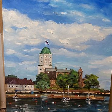 Картины и панно ручной работы. Ярмарка Мастеров - ручная работа Картина маслом на холсте "Выборгский замок". Handmade.