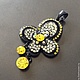 Pendant with pendants art. 7-2 with yellow crystals and rhodium on, Pendants, Blagoveshchensk,  Фото №1