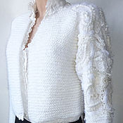 Одежда handmade. Livemaster - original item White knitted cardigan. Handmade.