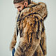 Hooded raccoon fur jacket for men, Mens outerwear, Moscow,  Фото №1
