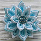 The bands of satin ribbon Mint fairy tale in the technique of kanzashi