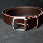 Аксессуары handmade. Livemaster - original item Belt 38 mm, brown with steel single buckle. Handmade.