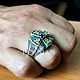 Православный перстень "Апостол" с зелёным агатом КСЗ 035. Перстень. Persian (persianjewelry). Ярмарка Мастеров.  Фото №5