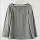 Blouse with open edges made of gray linen. Blouses. LINEN & SILVER ( LEN i SEREBRO ). Online shopping on My Livemaster.  Фото №2