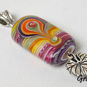 Украшения handmade. Livemaster - original item Multicolored pendant with leaf. Handmade.