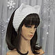 Headband with Cat ears knitted hair White. Bandage. Space Cat Knitting. Online shopping on My Livemaster.  Фото №2