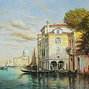 Картина "Вид канала в Венеции"