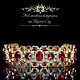 Тиара-корона  "Королева Марго-red" в стиле D & G. Диадемы. Girandole. Интернет-магазин Ярмарка Мастеров.  Фото №2