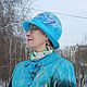 Женская шляпка с полями, бирюзовый цвет, Подарок  женщине, Эстетика, Шляпы, Новокузнецк,  Фото №1
