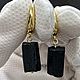 Black earrings made of natural stones black tourmaline sherl. Earrings. naturalkavni. My Livemaster. Фото №6